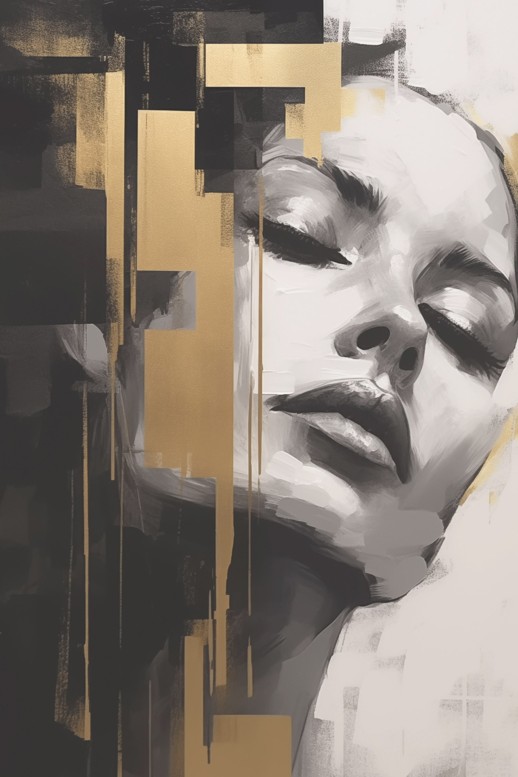 Painting of a woman's face Painting of a woman's face