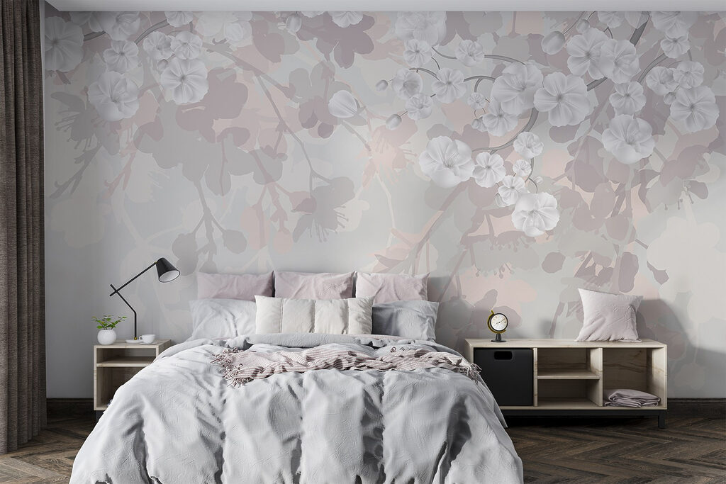 White flowers on a white background