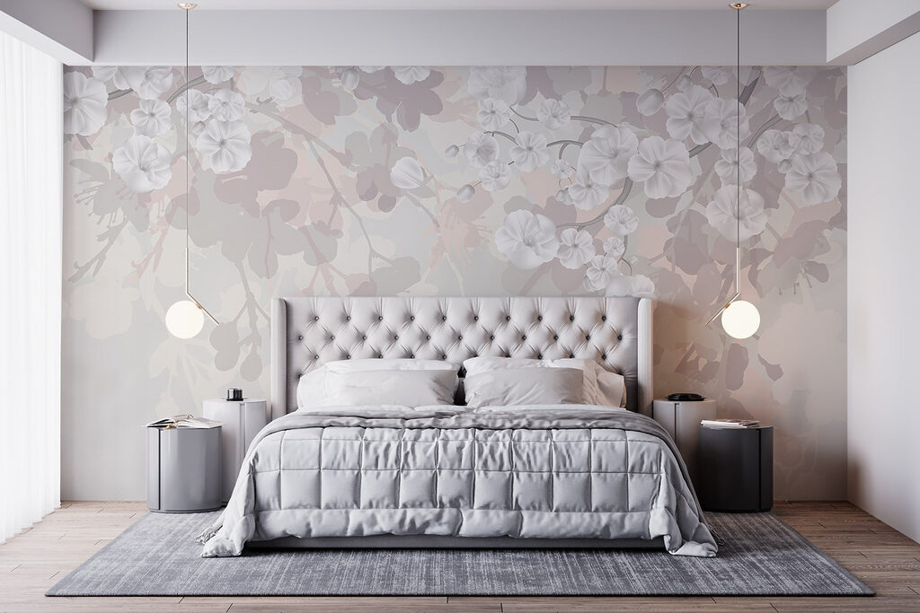 White flowers on a white background