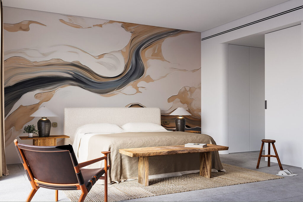 White and black swirls on a white surface White and black swirls on a white surface