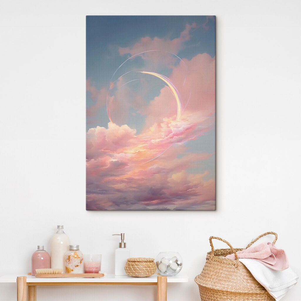 Pink clouds in the sky