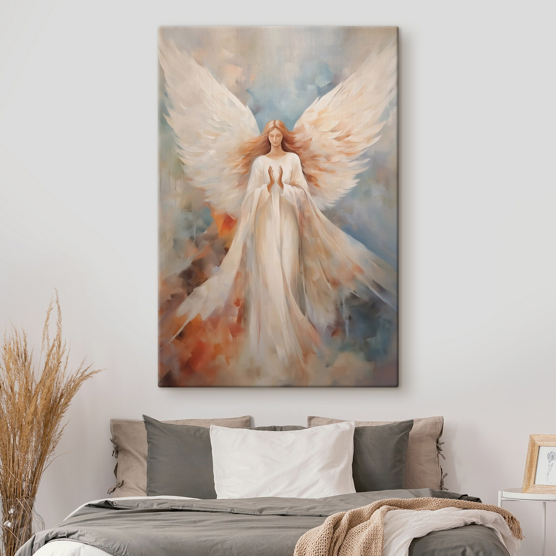Painting of a woman with wings