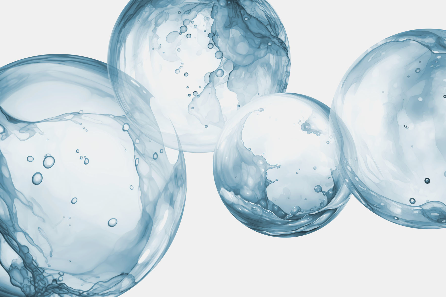 Group of bubbles with bubbles in the air