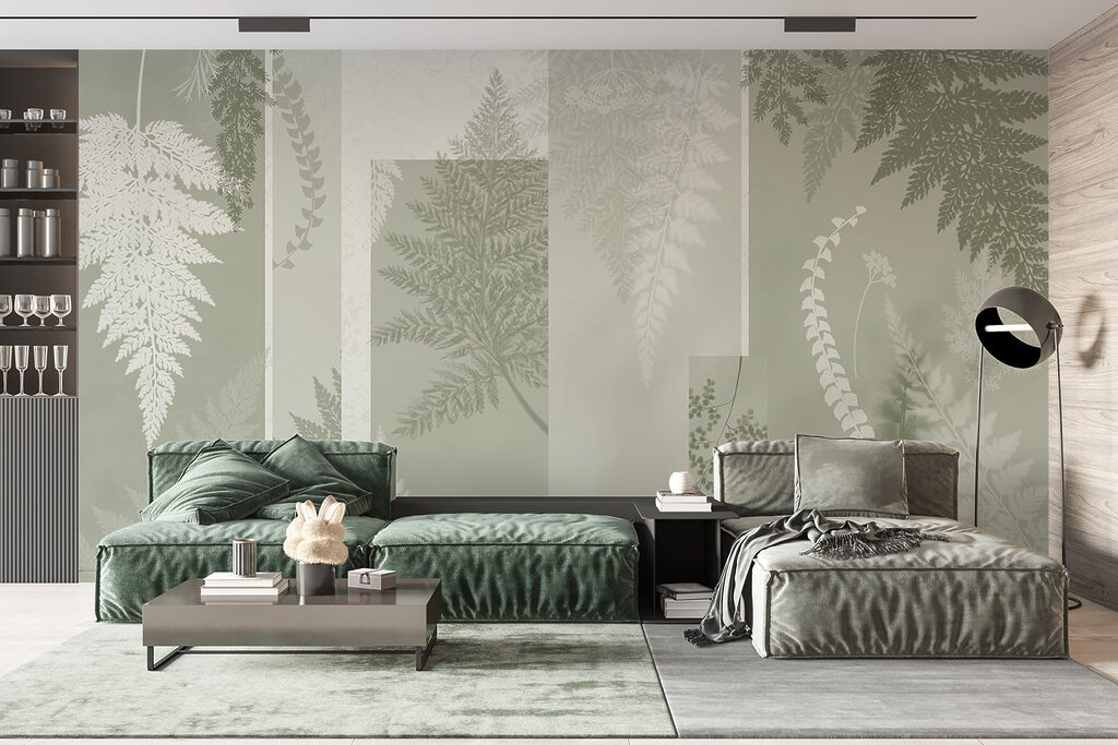 Natural patterns in soft green hues