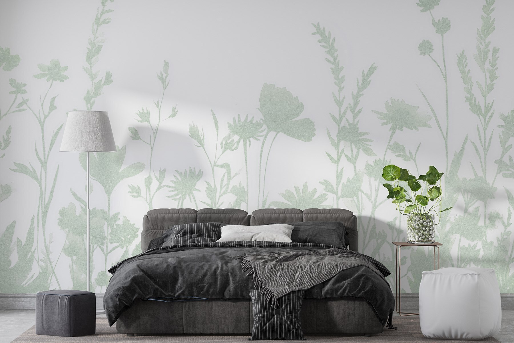 Whimsical floral silhouette design displayed