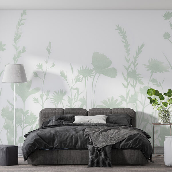 Zobrazený rozmarný design květinové siluety Zobrazený rozmarný design květinové siluety