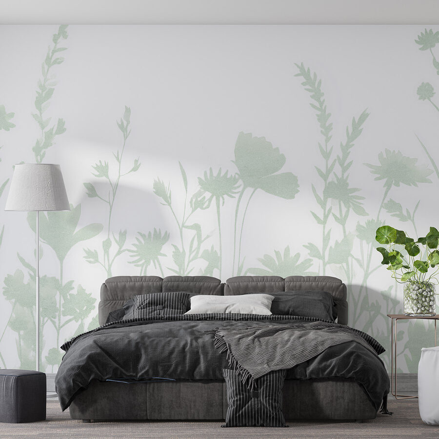 Zobrazený rozmarný design květinové siluety