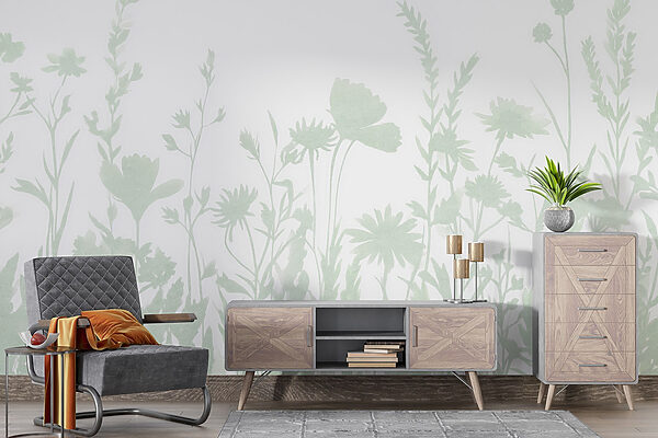 Zobrazený rozmarný design květinové siluety Zobrazený rozmarný design květinové siluety