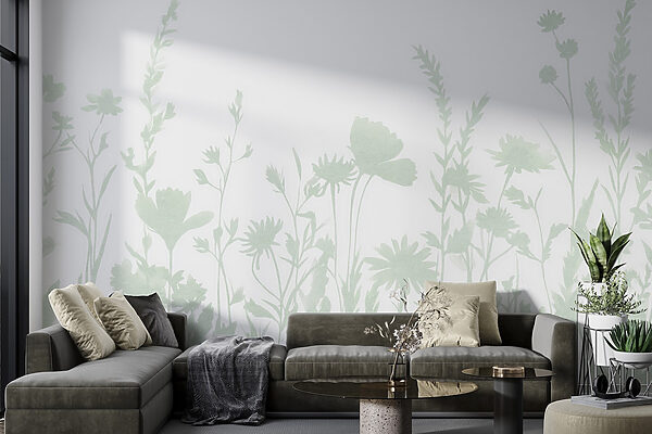 Zobrazený rozmarný design květinové siluety Zobrazený rozmarný design květinové siluety