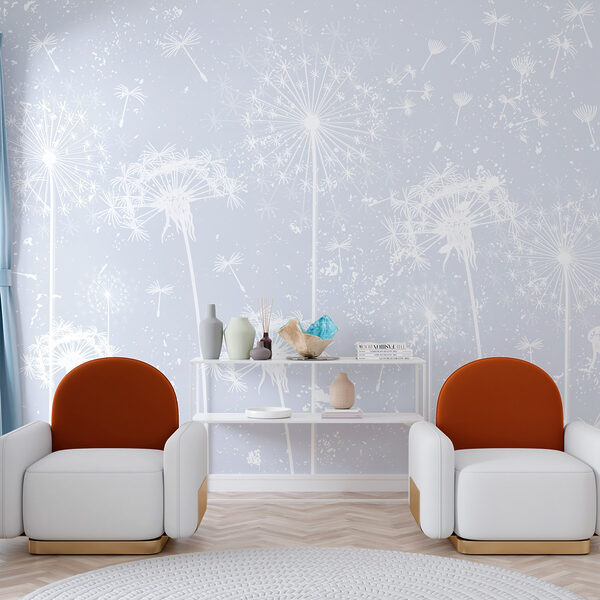 White dandelion flowers