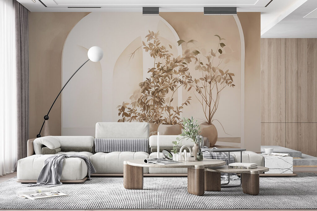 Group of potted plants in a room