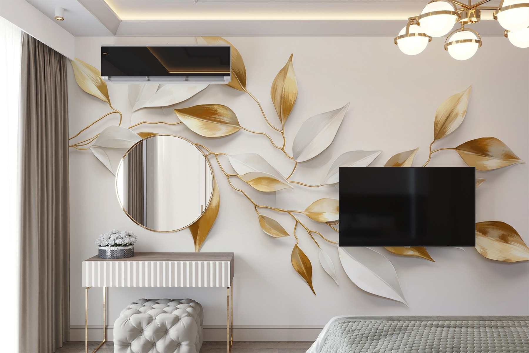 Elegant leaves in soft hues