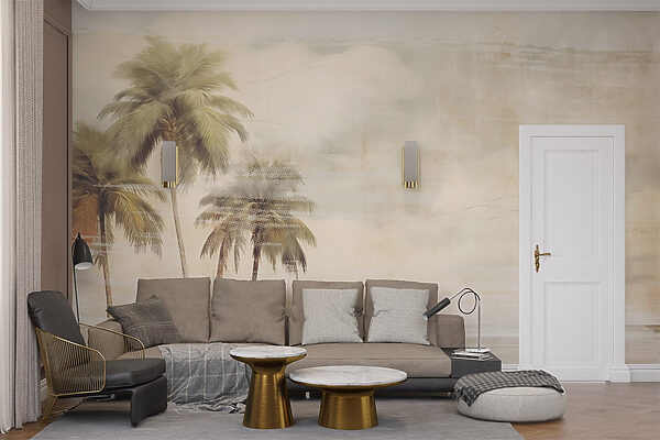 Palmy u vodní plochy Palmy u vodní plochy