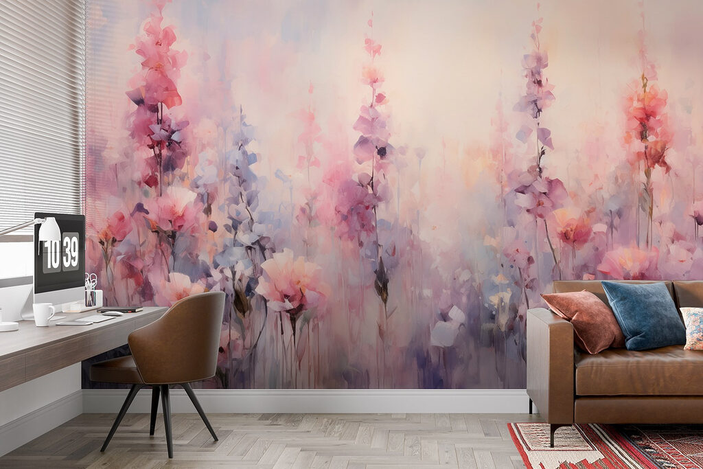 Painting of flowers in a field Painting of flowers in a field