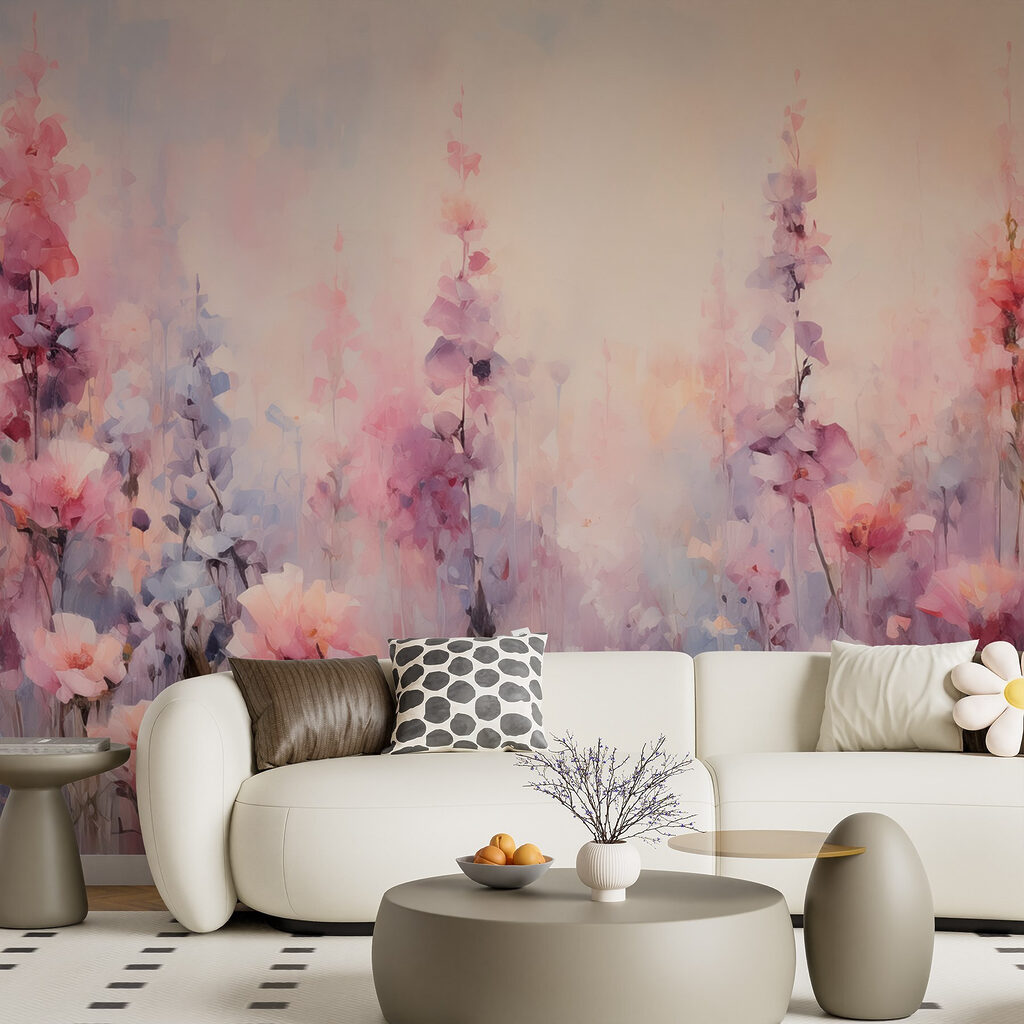 Painting of flowers in a field Painting of flowers in a field