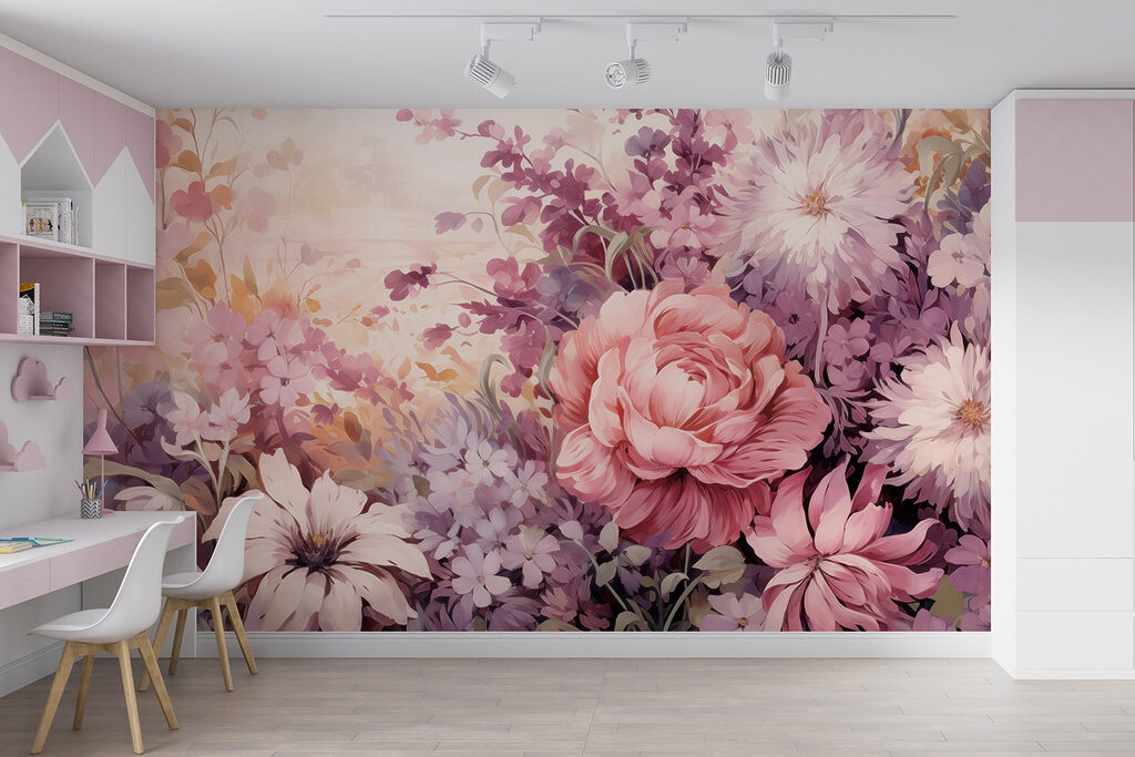 Painting of flowers and leaves