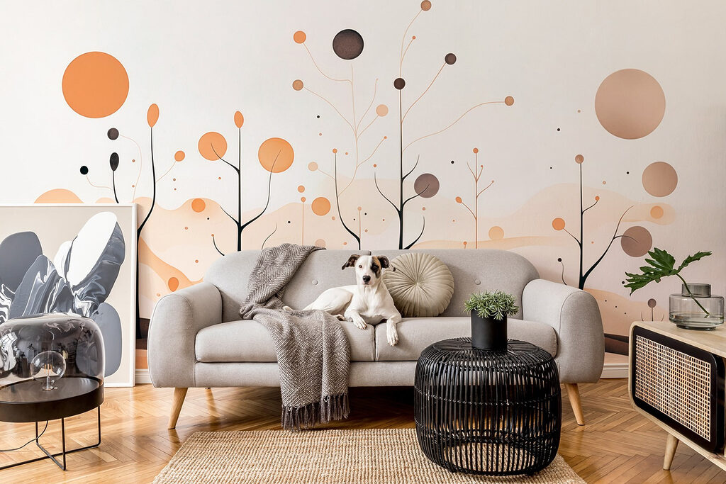 Painting of trees and plants