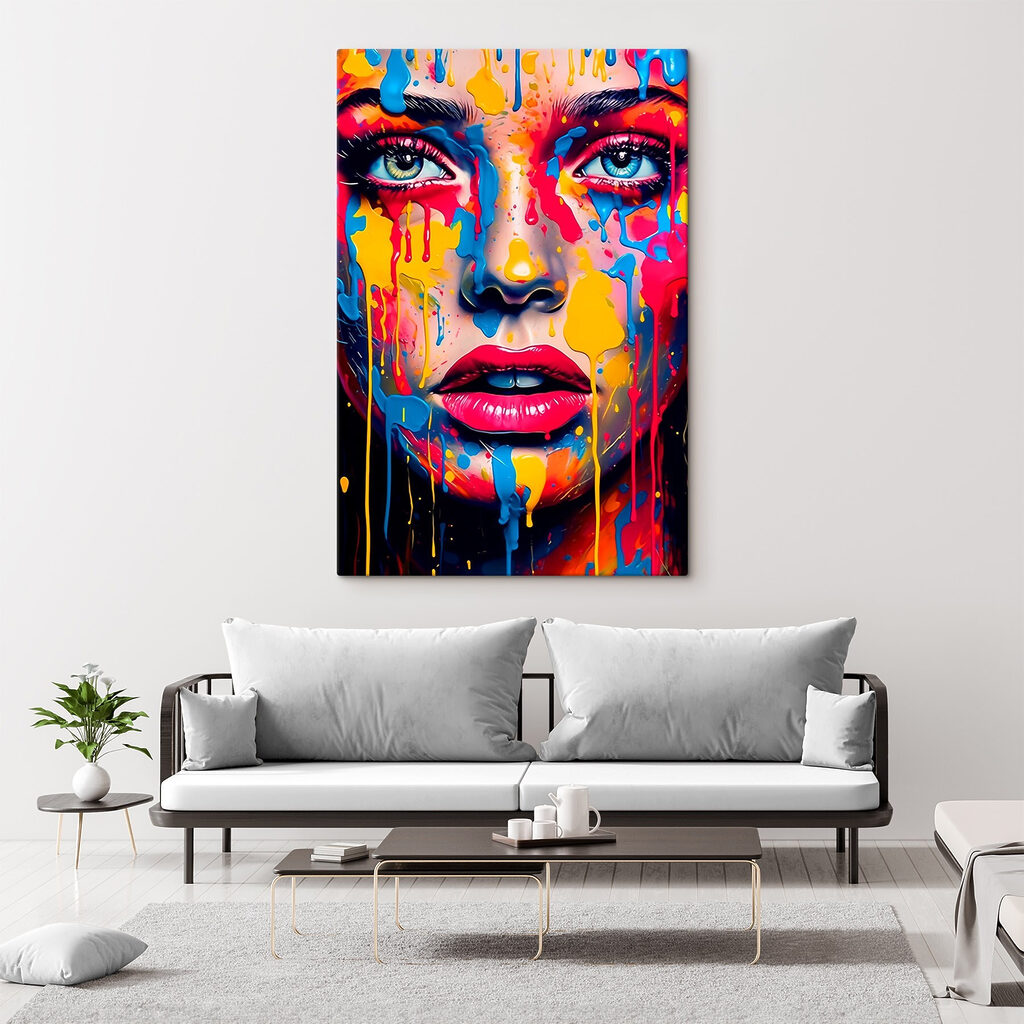 Woman with paint on her face