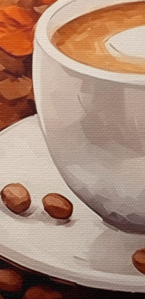 Šálek a zrnková káva na podšálku Šálek a zrnková káva na podšálku