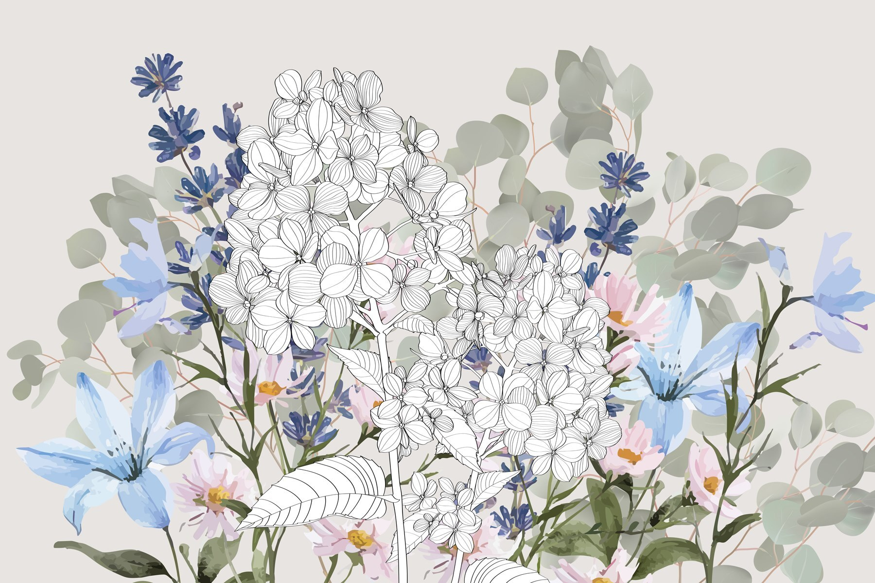 Delicate blooms in soft hues