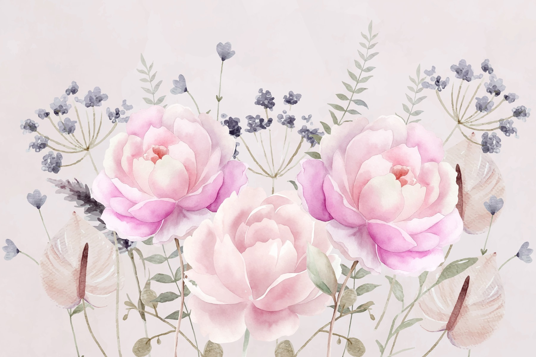 Watercolor painting of flowers Watercolor painting of flowers