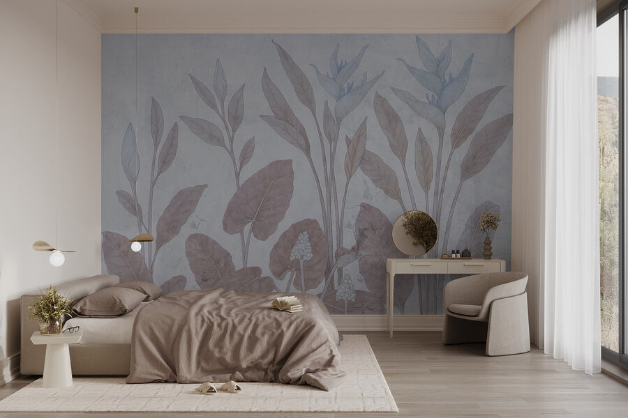 Jemný botanický design v jemných tónech