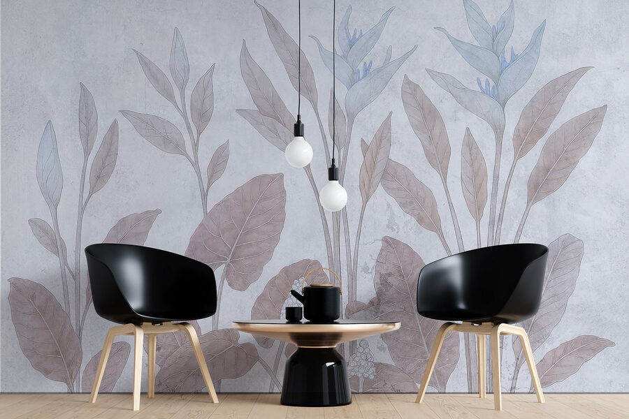 Jemný botanický design v jemných tónech