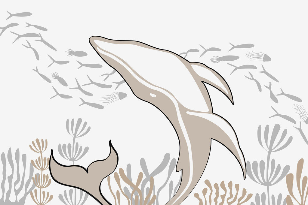 Delfín plavající v oceánu Delfín plavající v oceánu