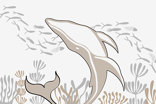 Delfín plavající v oceánu Delfín plavající v oceánu
