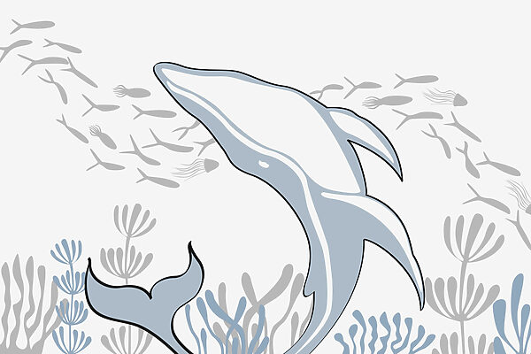 Delfín plavající v oceánu Delfín plavající v oceánu