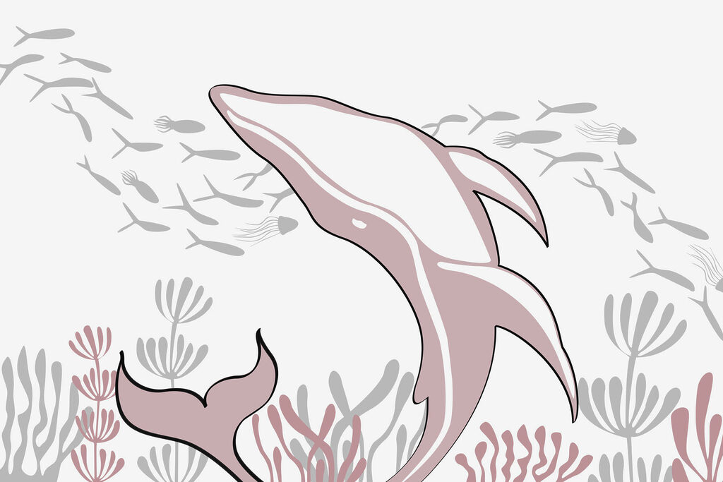 Delfín plavající v oceánu Delfín plavající v oceánu