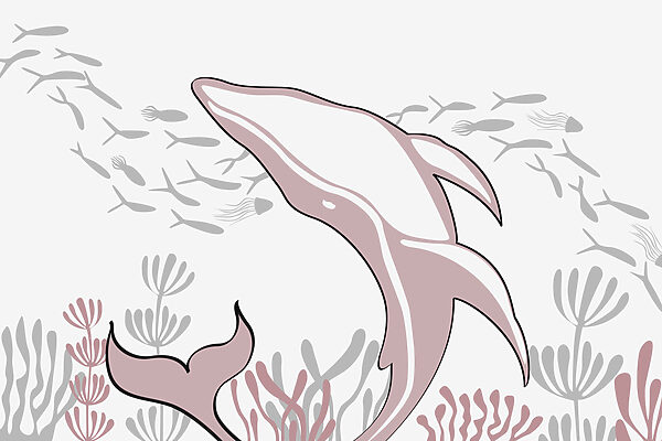 Delfín plavající v oceánu Delfín plavající v oceánu