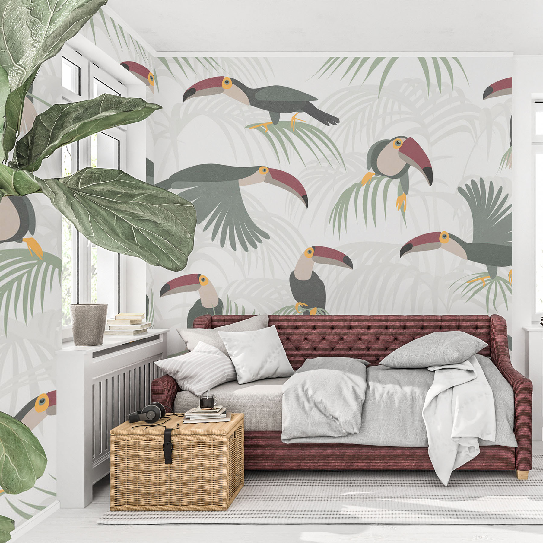 Pattern of birds and plants Pattern of birds and plants