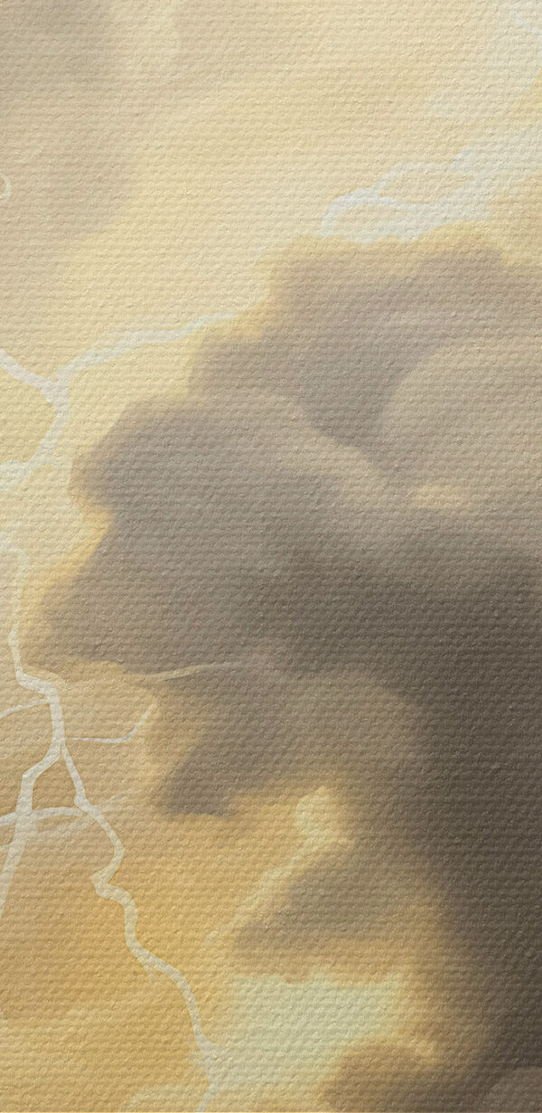 Lightning striking in the sky