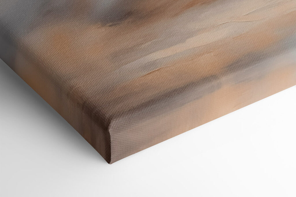 Painting of mountains and fog