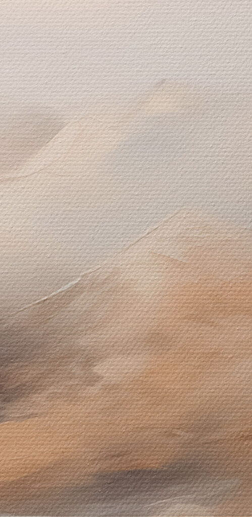 Painting of mountains and fog