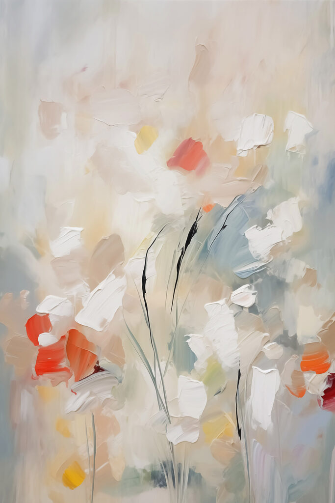 Painting of flowers on a wall