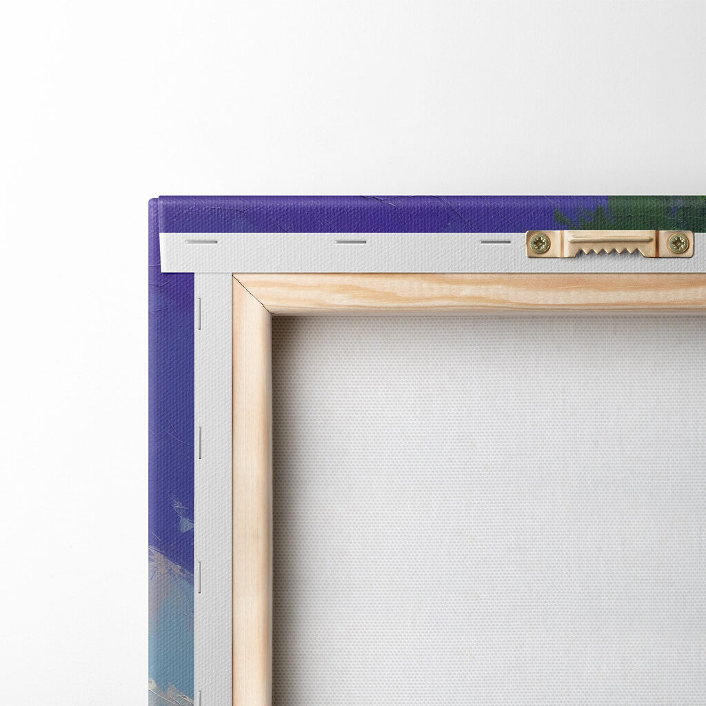 Painting of a boat on a lake