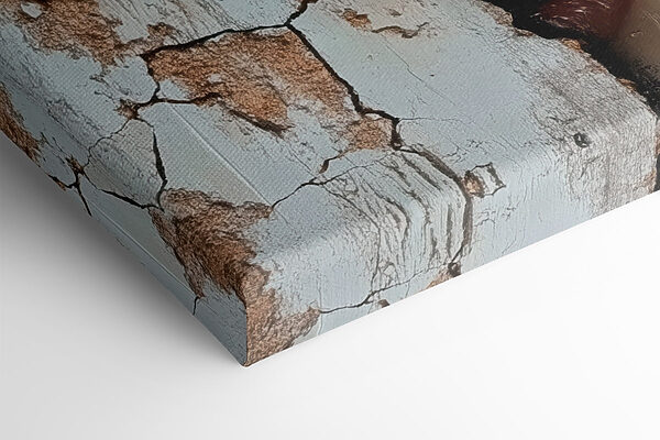 Woman's face with a cracked wall