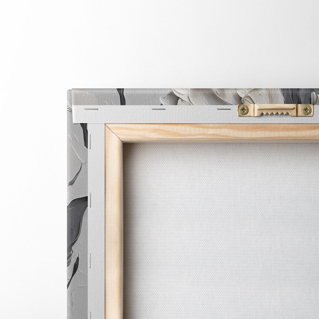 Painting of flowers on a white surface