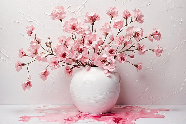 Vase with pink flowers Vase with pink flowers