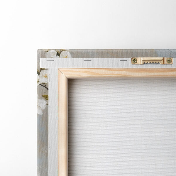 Painting of white flowers on a branch Painting of white flowers on a branch
