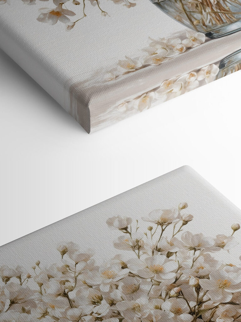 Vase of white flowers