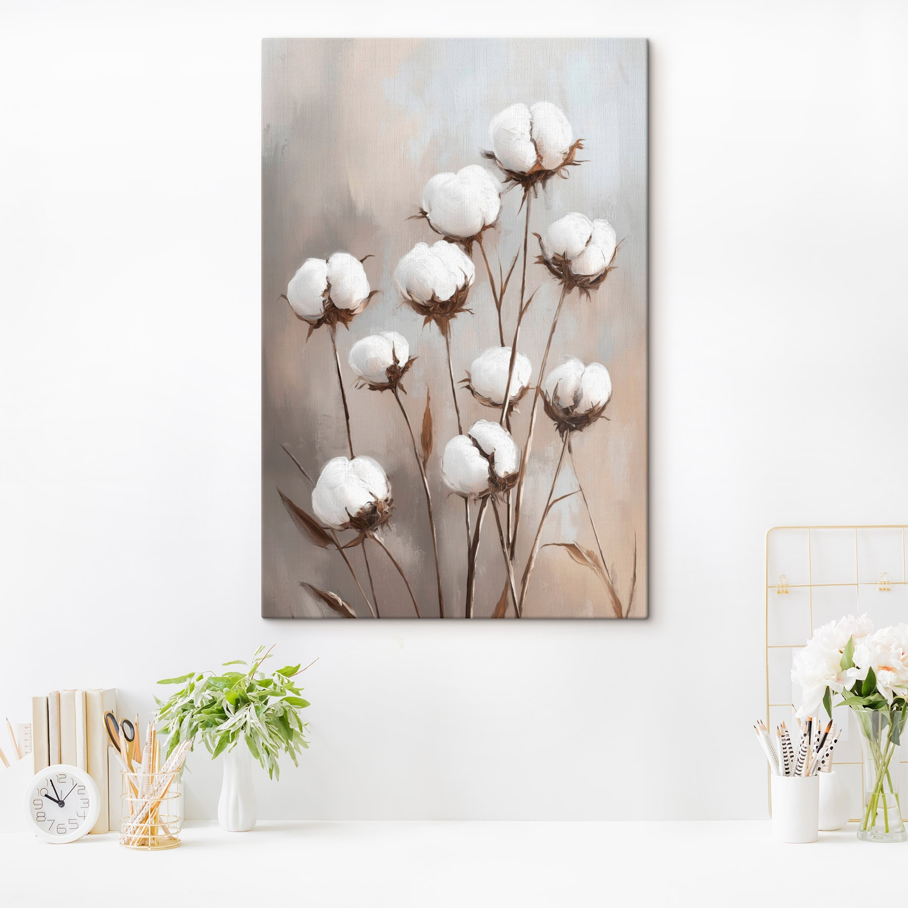 Cotton blooms in gentle elegance