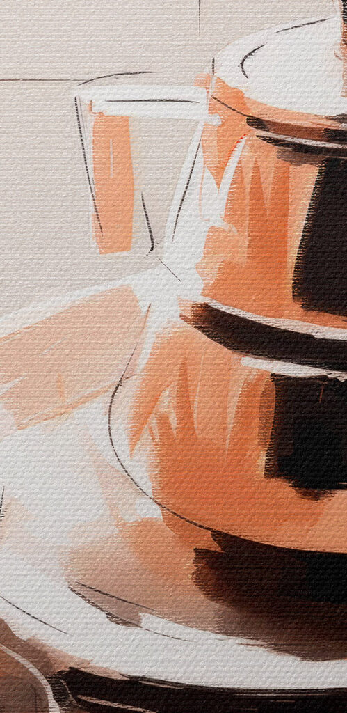 Teapot and a cup on a plate