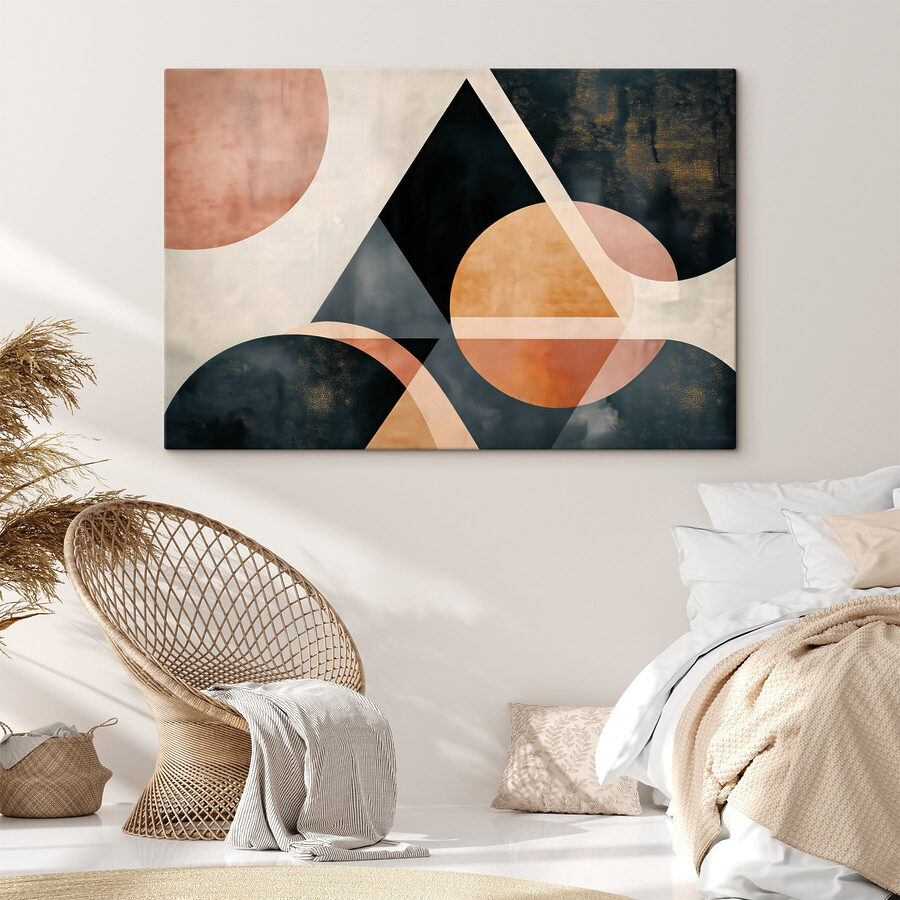 Černé a oranžové geometrické tvary