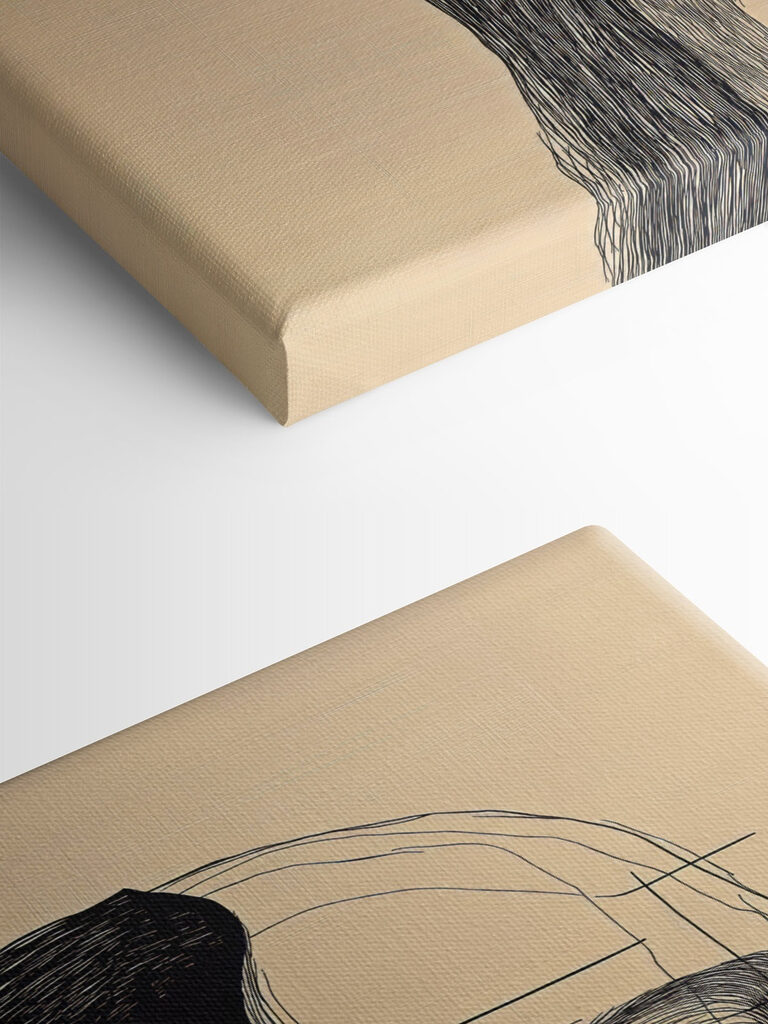 Drawing of a man and a woman's face Drawing of a man and a woman's face