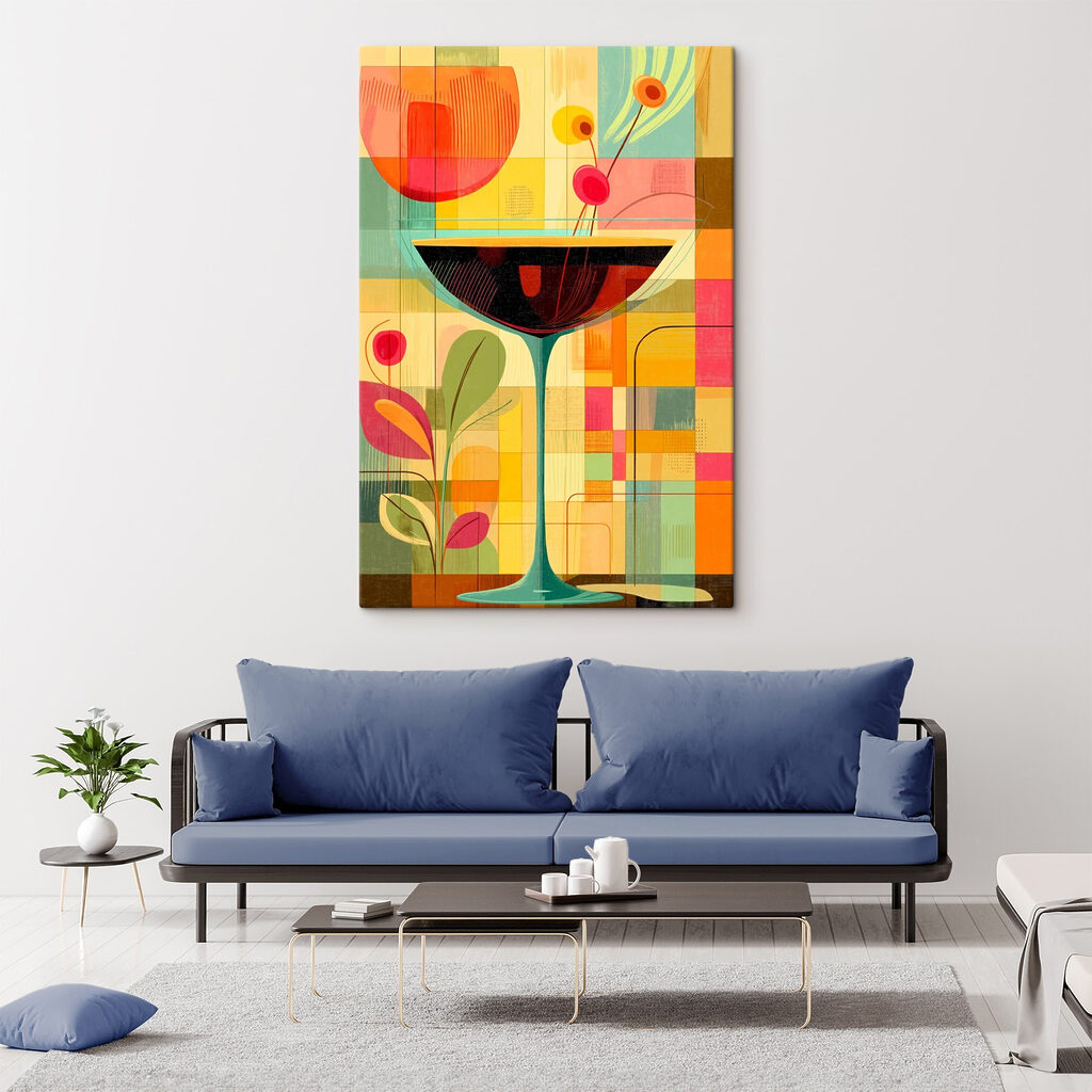 Colorful art of a martini glass