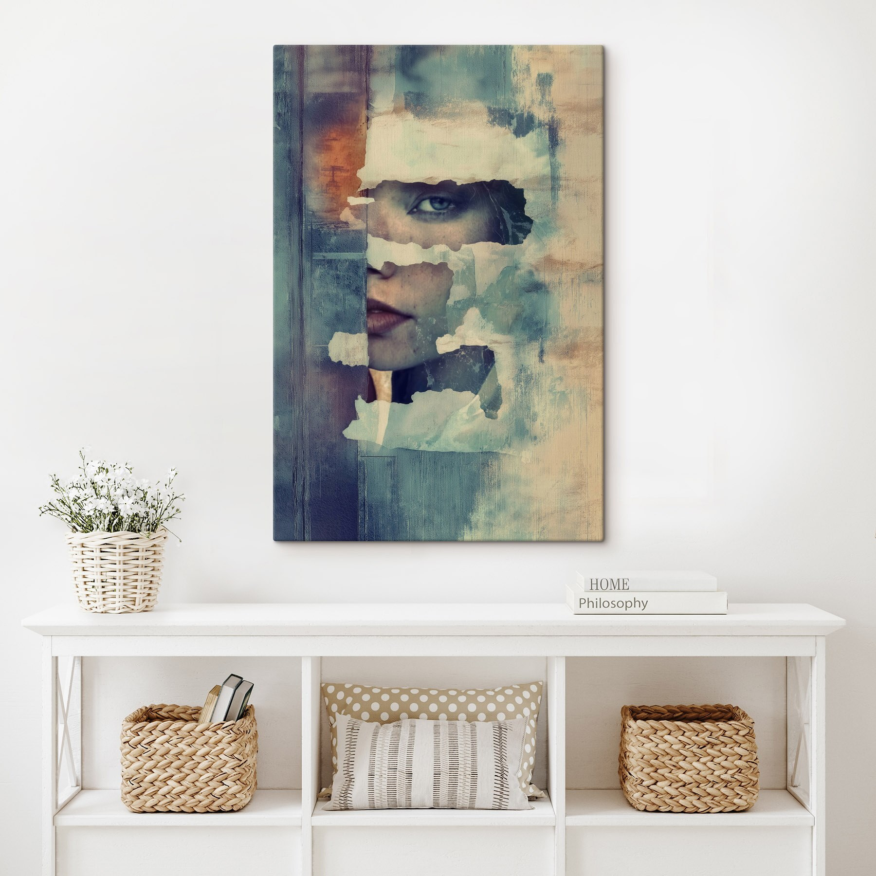 Woman's face through a window Woman's face through a window