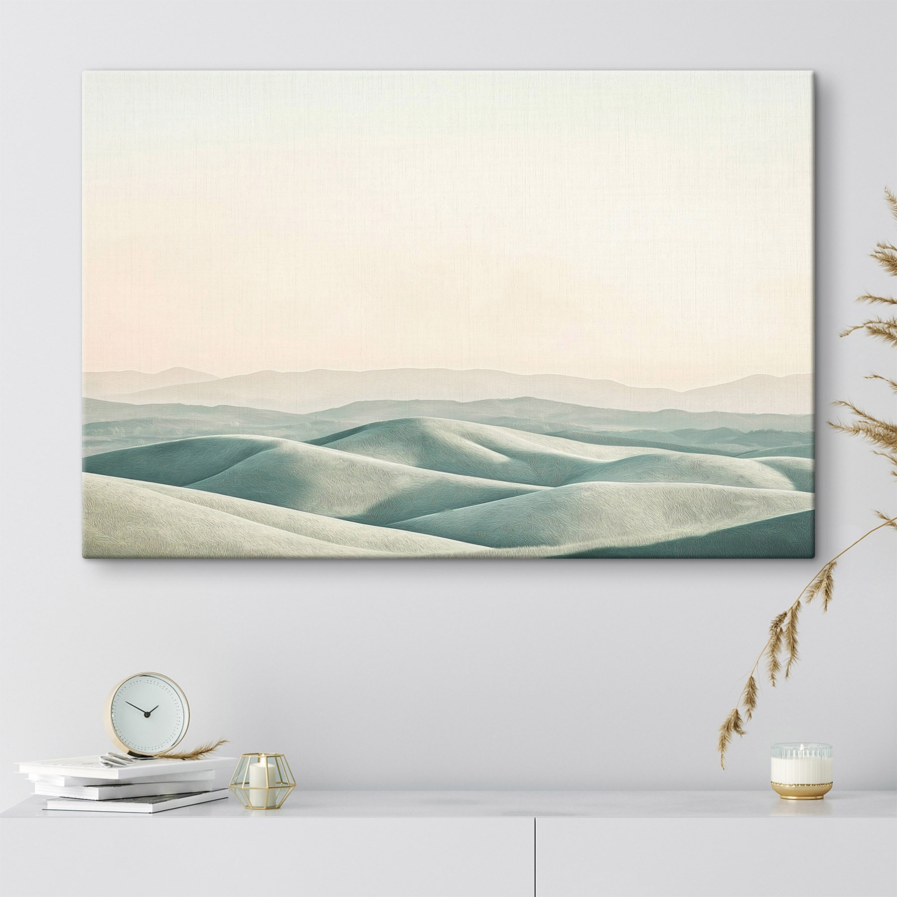 Large sandy hills with a clear sky